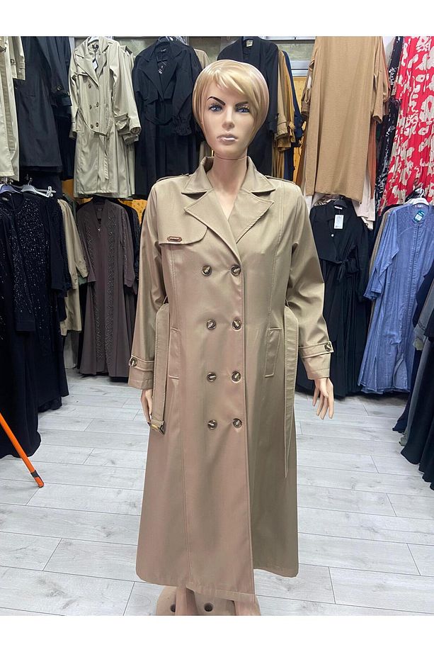 Uzun Tam Boy Astarlı Trençkot - 6