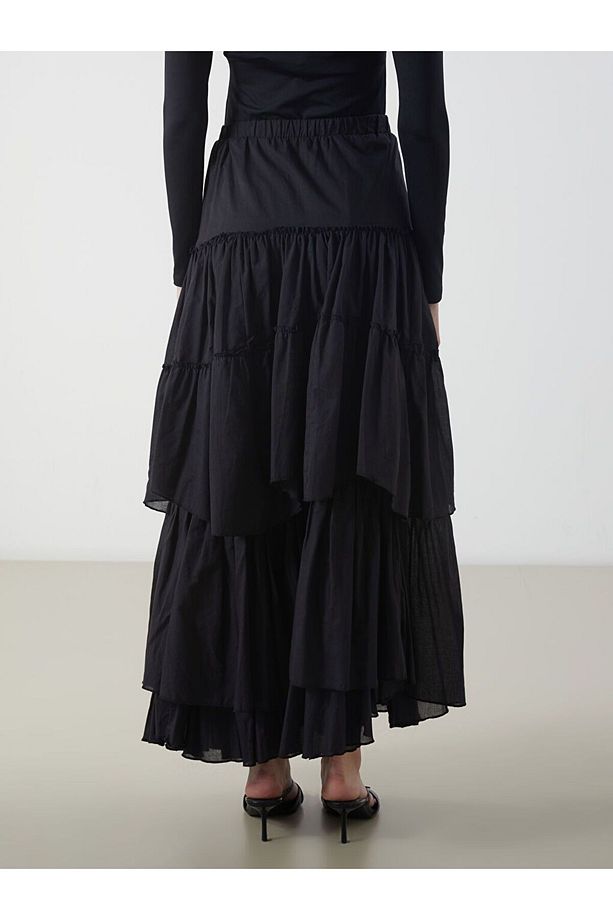 LCW Modest Beli Lastikli Katkat Etek - 4