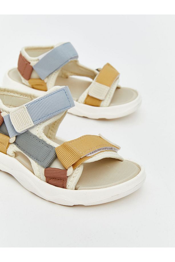 LCW STEPS Bej Cırt Cırtlı Erkek Bebek Sandalet - 3