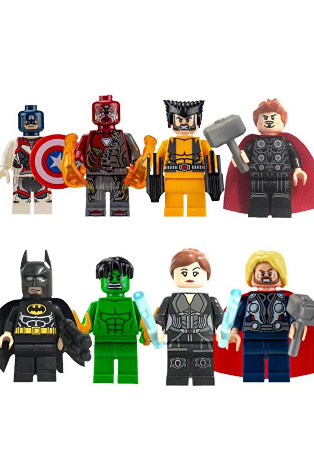 8 قطع من مجسمات صغيرة متوافقة مع الأبطال الخارقين - 1