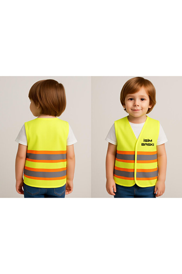 Children's Activity Warning Vest with Reflector (Inform the Name Printing in the Question Part, Please) - 1
