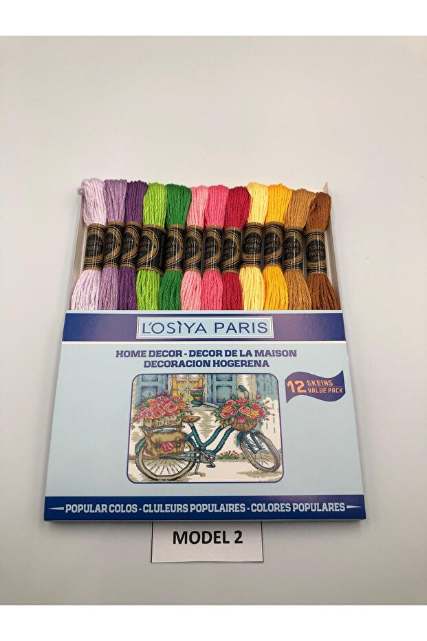 Losiya Paris Muline Thread Set Etamine Thread Cross Stitch Thread Set 12 Colors Koton