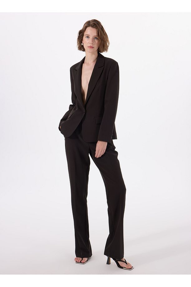 Yüksek Bel Slim Fit Siyah Kadın Pantolon NEW CARLA CREPE PANT - RECY POLY ST - 1