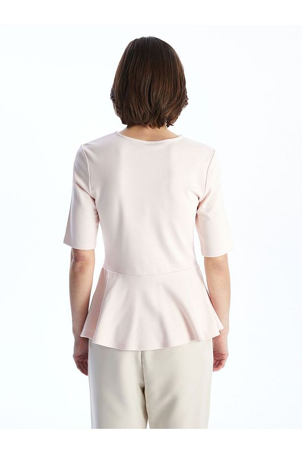 LCW Vision Bisiklet Yaka Peplum Bluz - 4