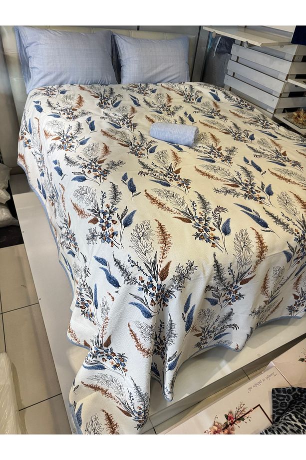 Başak Desenli Çarşafı Lastikli Tek Kişilik Pike Takımı - 7