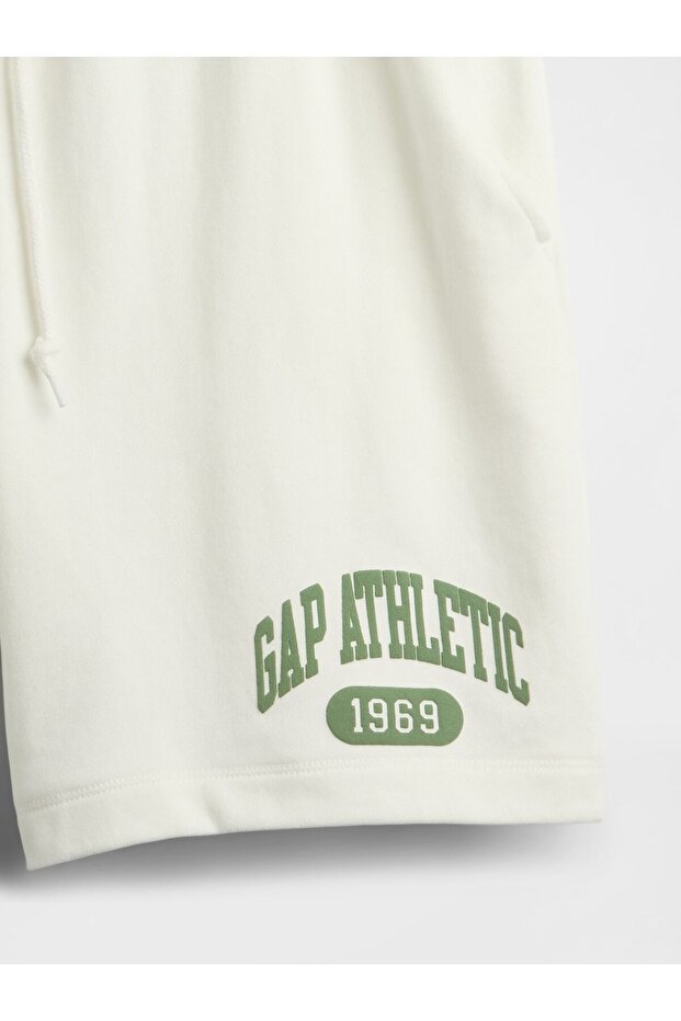 Erkek Beyaz VintageSoft Athletic Logo Easy Şort - 3
