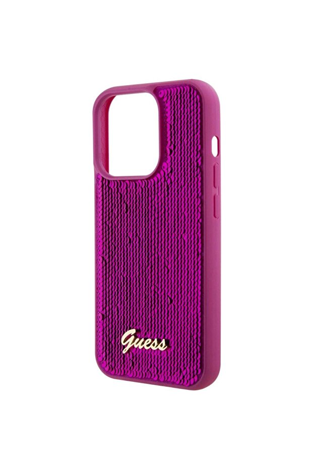 Husa Sequin Script Logo iPhone 15 Pro Magenta - 4