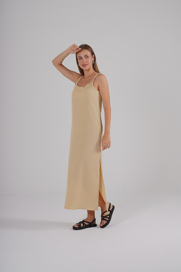 Escobar Rope Strap Maxiimum Length Slit Dress - 1