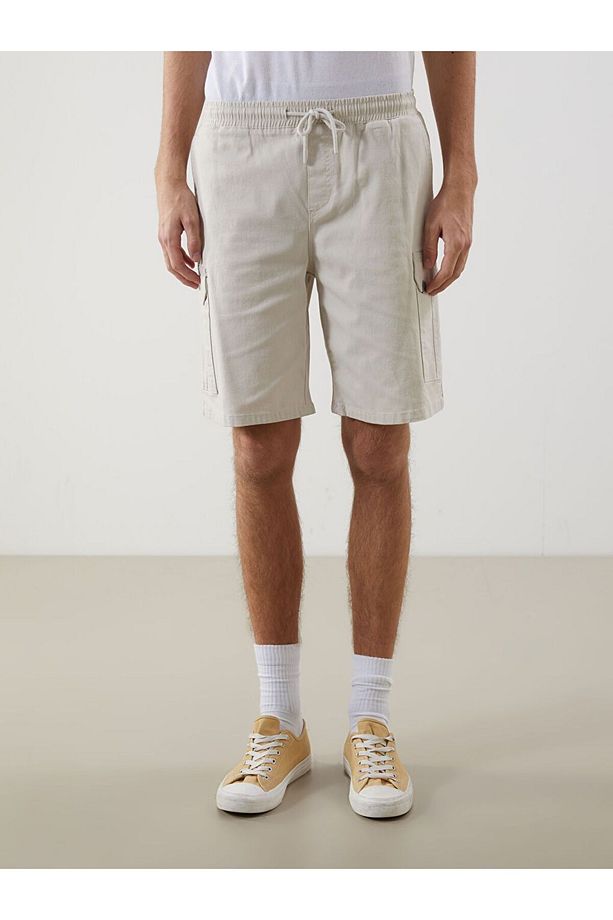 XSIDE Standart Kalıp Gabardin Erkek Kargo Şort - 2