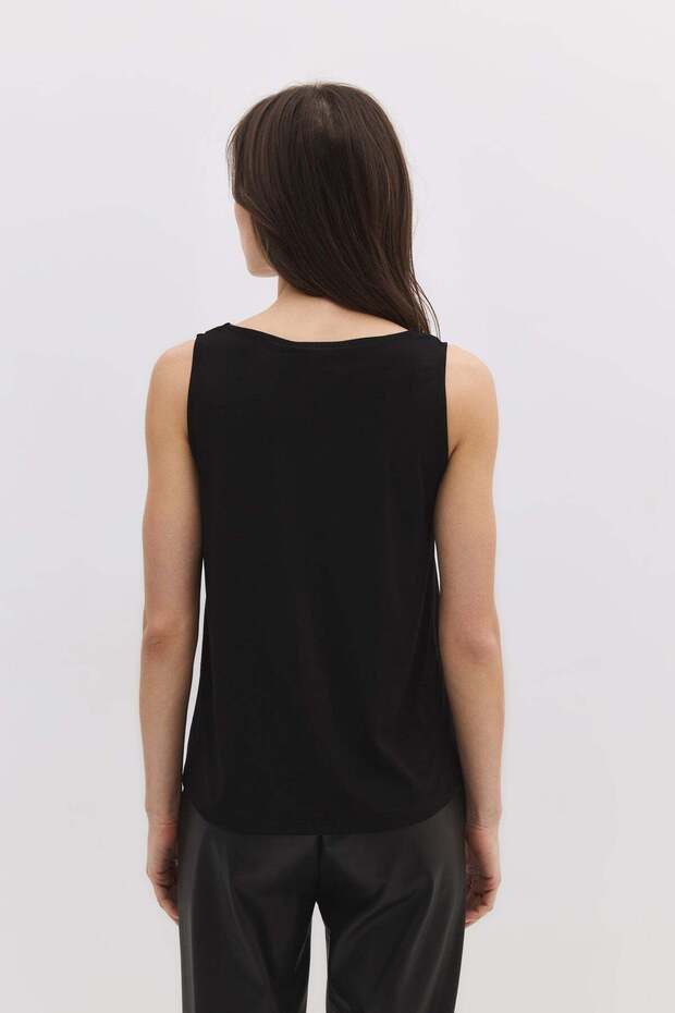 Ärmellose Bluse mit Spitzendetails - 5