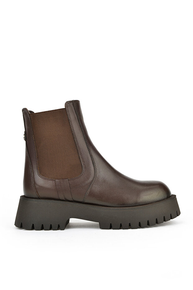 , Women's Genuine Leather Boots 15319Z66453 Brown