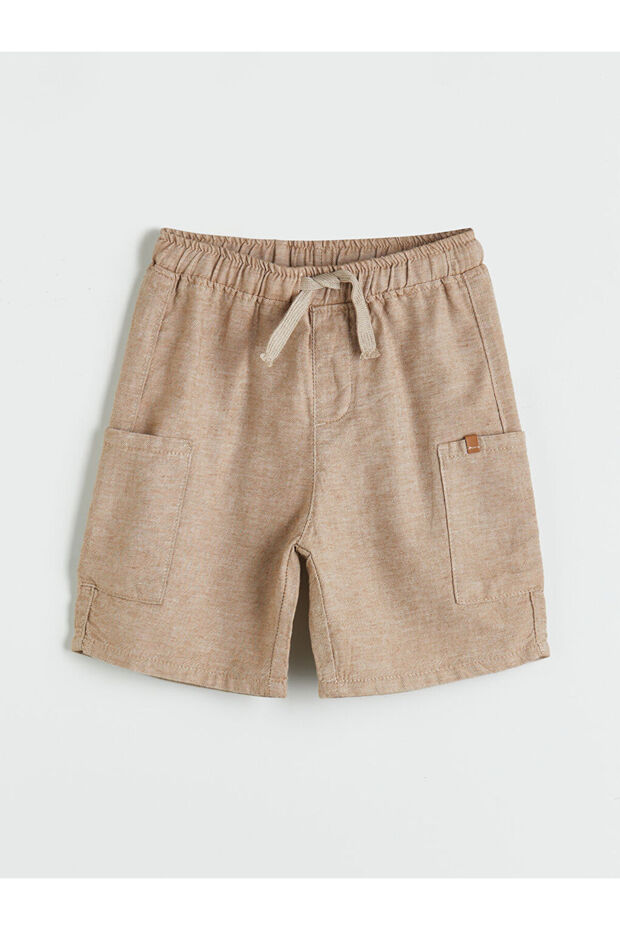 Create Your Style with Uzg Store |   Boys' Linen Shorts with Elastic Waistband and Pockets - 2