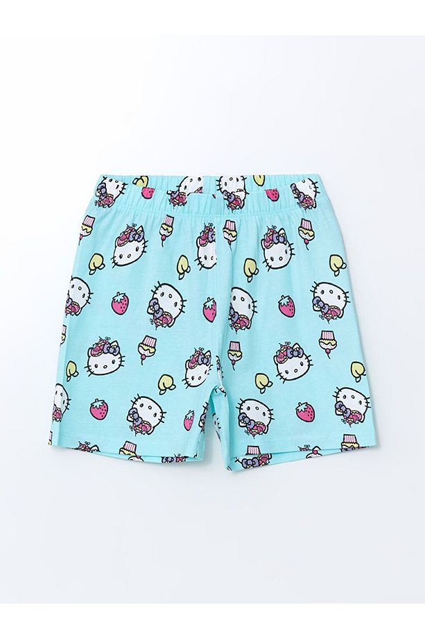 LCW Kids Hello Kitty Baskılı Kız Çocuk Şortlu Pijama Takım - 3