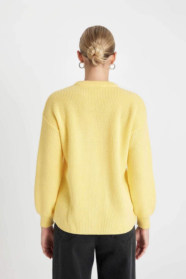 Regular Fit Basic Düz Selanik Örgülü Triko Kazak H6905AZ24WN - 7