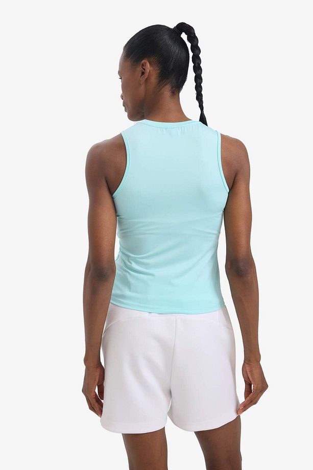 DeFactoFit Slim Fit Dar Kesim Basic Düz Bisiklet Yaka Sporcu Atlet F3265AX25SM - 6