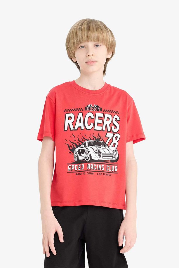 Erkek Çocuk Pijama Takımı Kısa Kollu Üst Esnek Belli Şort F1734a825hs - 4