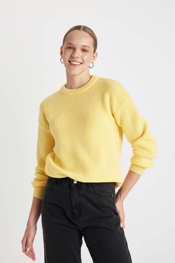 Regular Fit Basic Düz Selanik Örgülü Triko Kazak H6905AZ24WN - 4