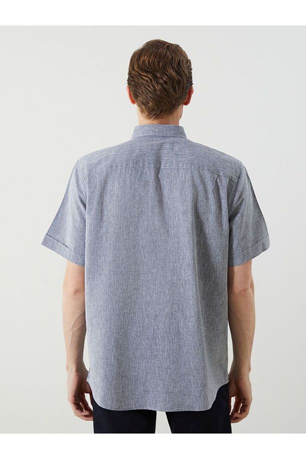 LCWAIKIKI Classic Regular Fit Keten Karışımlı Erkek Gömlek - 4