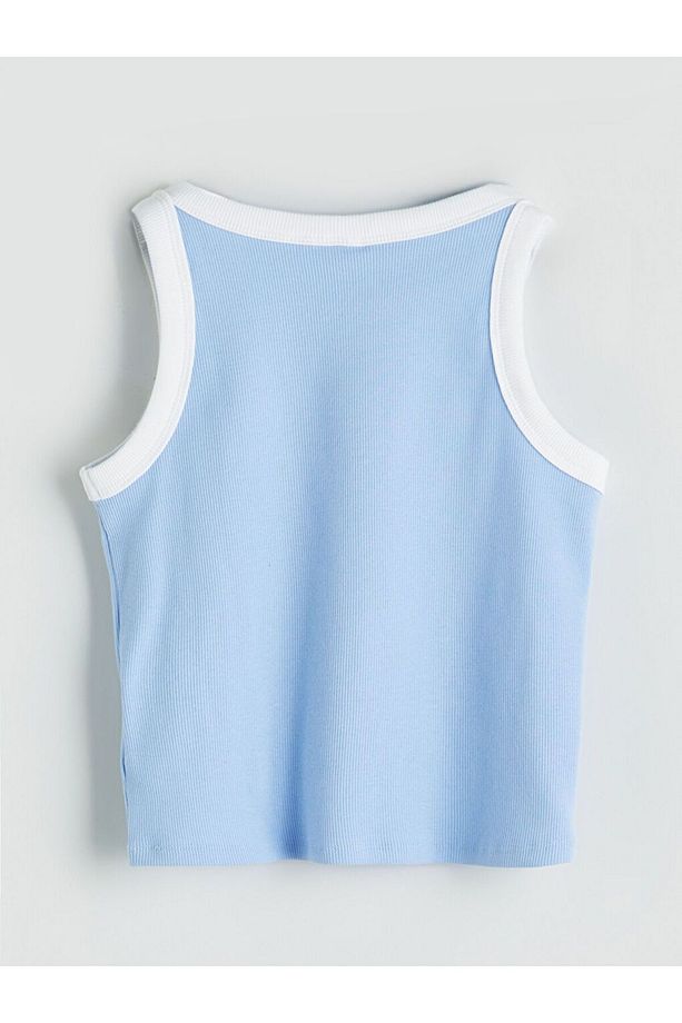 LCW Kids Bisiklet Yaka Stitch Baskılı Kız Çocuk Crop Atlet - 4