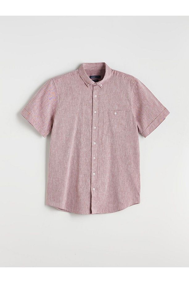 LCWAIKIKI Classic Regular Fit Keten Karışımlı Erkek Gömlek - 1
