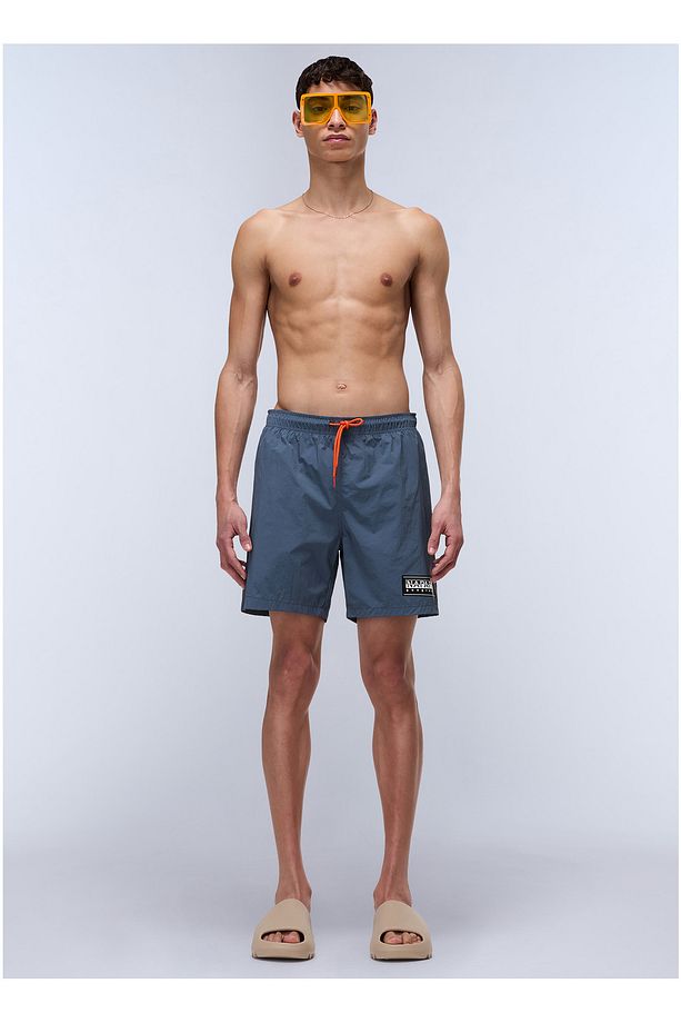 NP0A4IBKG1Y1-V-BOX LOGO Gri Regular Fit Erkek Şort Mayo - 1
