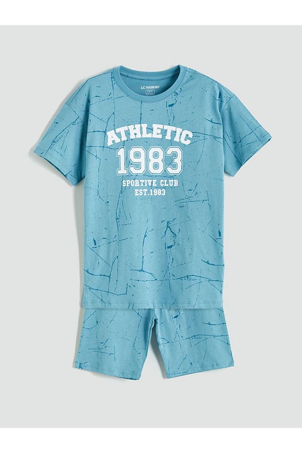 LCW Kids Bisiklet Yaka Erkek Çocuk Şortlu Pijama Takımı - 1