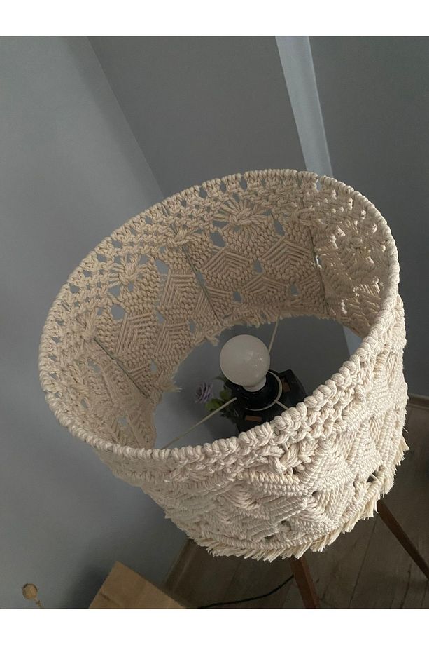 El Yapımı Makrome Tripod / Ayaklı Lambader ( Ayaklar Dahil) - 4