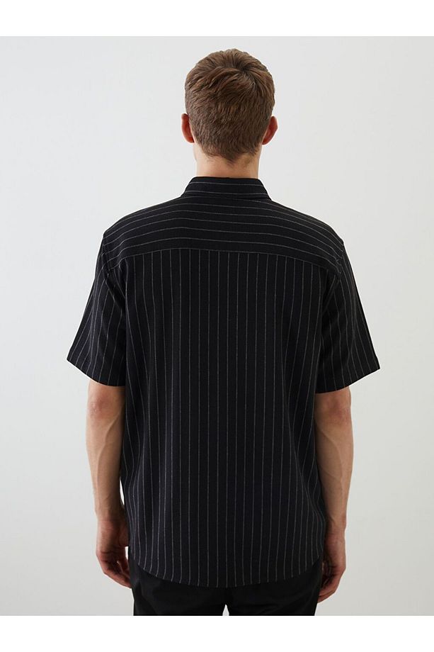 LCW Vision Regular Fit Kısa Kollu Çizgili Erkek Gömlek - 4