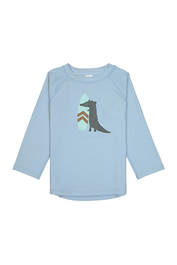 Crocodile Uv Protection Long Sleeve Swimsuit T-Shirt Sky Blue