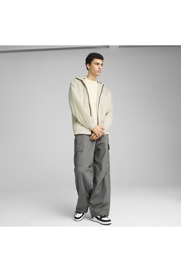 Essentials Regular Чоловіча бежева куртка з капюшоном - 3