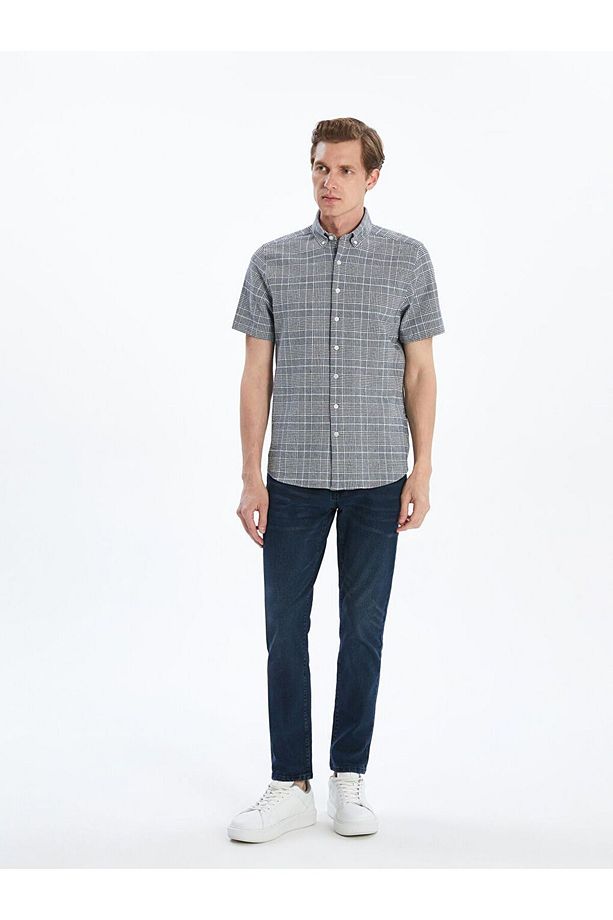LCWAIKIKI Classic Regular Fit Kısa Kollu Ekose Poplin Erkek Gömlek - 2