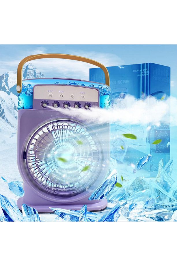 Vanilatör Şarjlı 600 ml Su Hazneli Taşınabilir Masaüstü Vantilatör - Güçlü Fan ve 2000 mAh Pil - 3