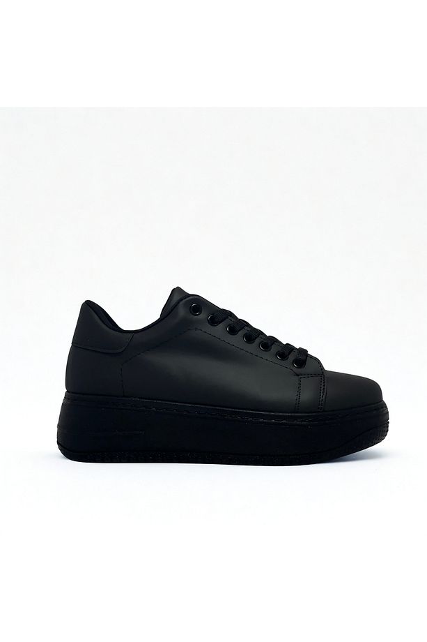Kadın Siyah Kalın Yüksek Topkulu Kaliteli Spor Sneaker Ayakkabı- Rahat Taban - 2