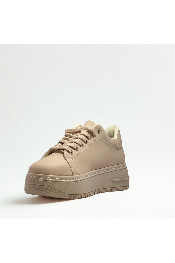 Kadın Nut Rengi Kalın Yüksek Topkulu Kaliteli Spor Sneaker Ayakkabı- Rahat Taban - 5