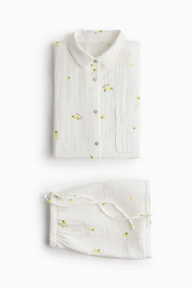Gömlek ve Şortlu Pijama Takımı - 5