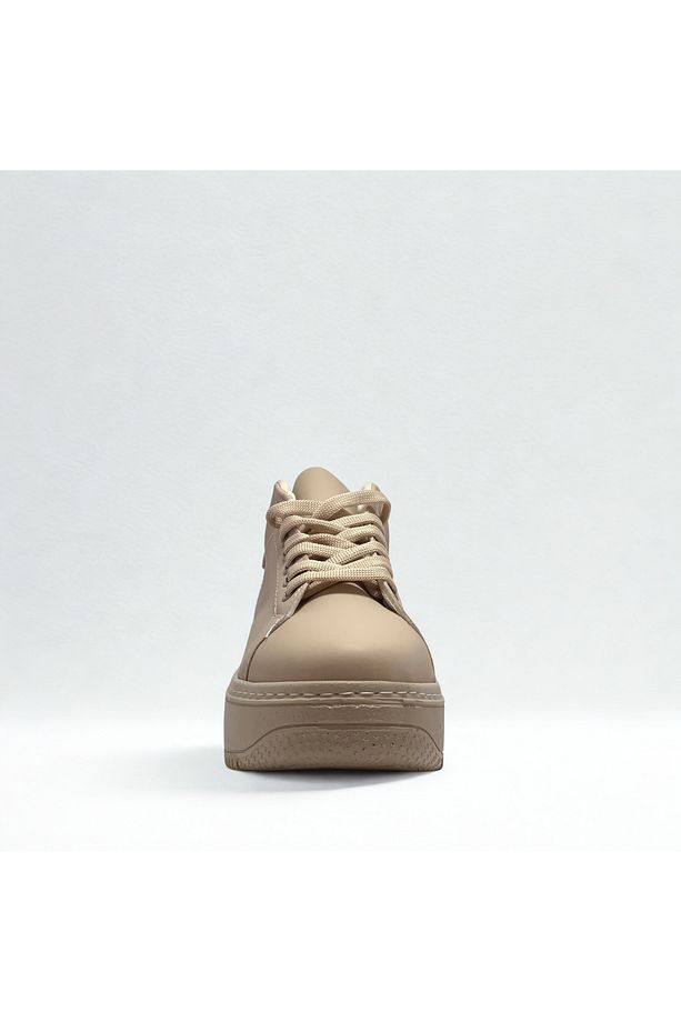 Kadın Nut Rengi Kalın Yüksek Topkulu Kaliteli Spor Sneaker Ayakkabı- Rahat Taban - 4