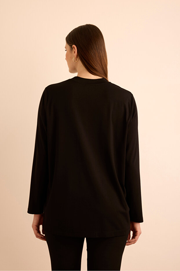 Uzun Kollu Örme Tunik - 5