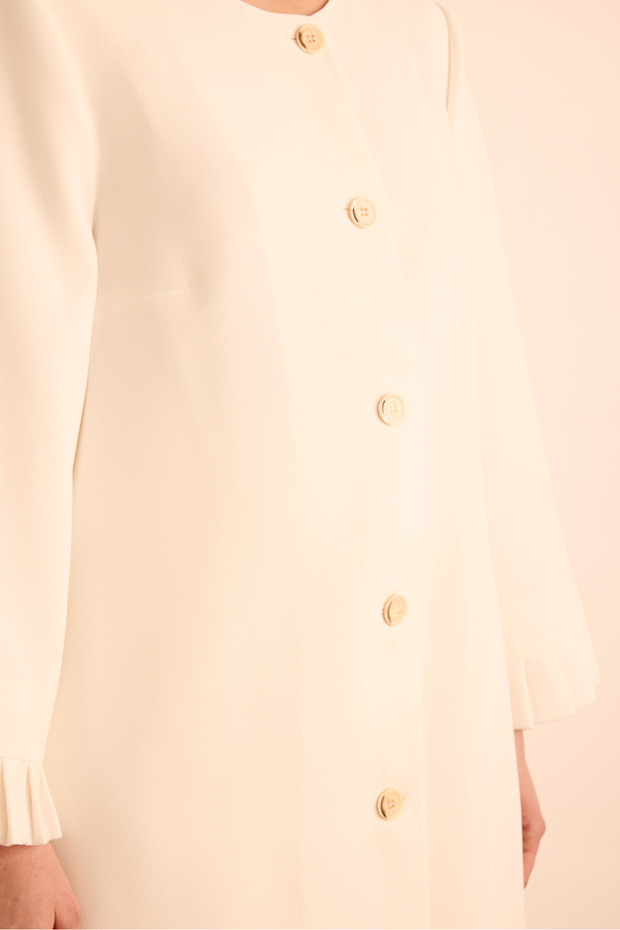 قبعة بتفاصيل مطوية على الأكمام - 6