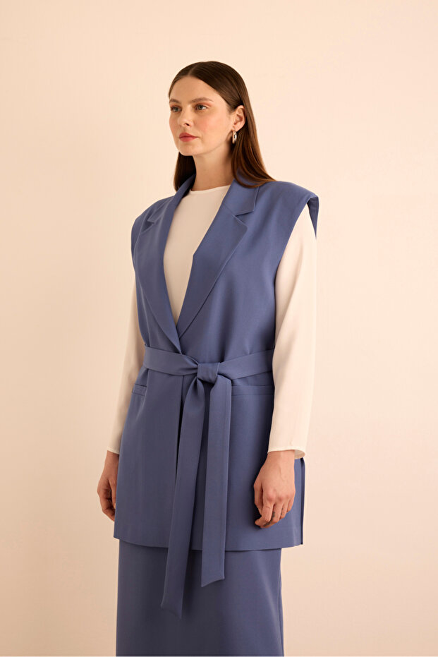 Woven Vest with Side Slits - 3