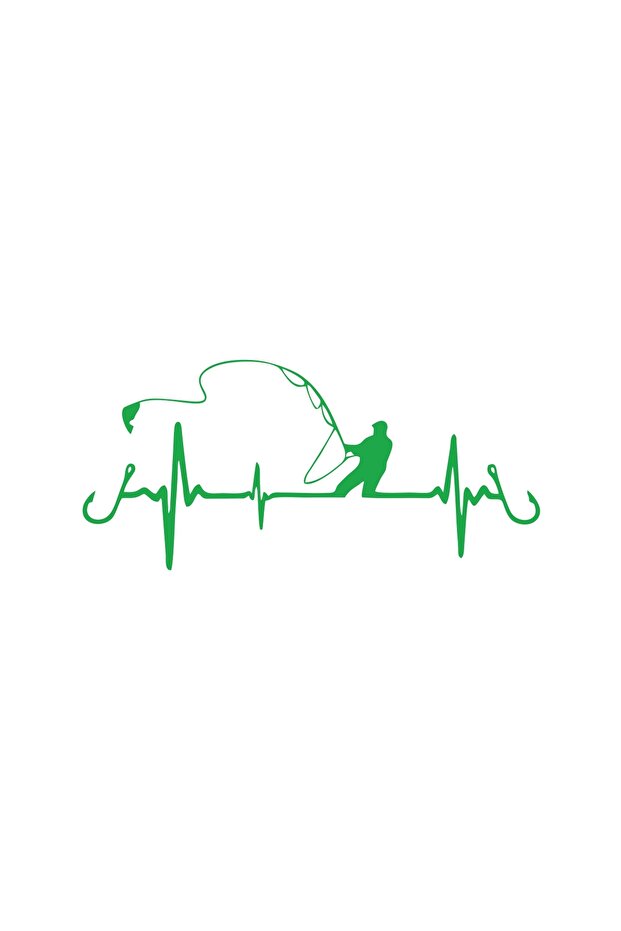 Fishing Car Sticker 17X17 cm Green