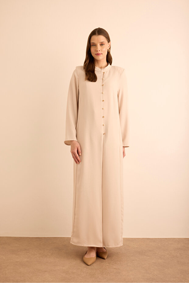 Brit Düğme Detaylı Ferace - 3