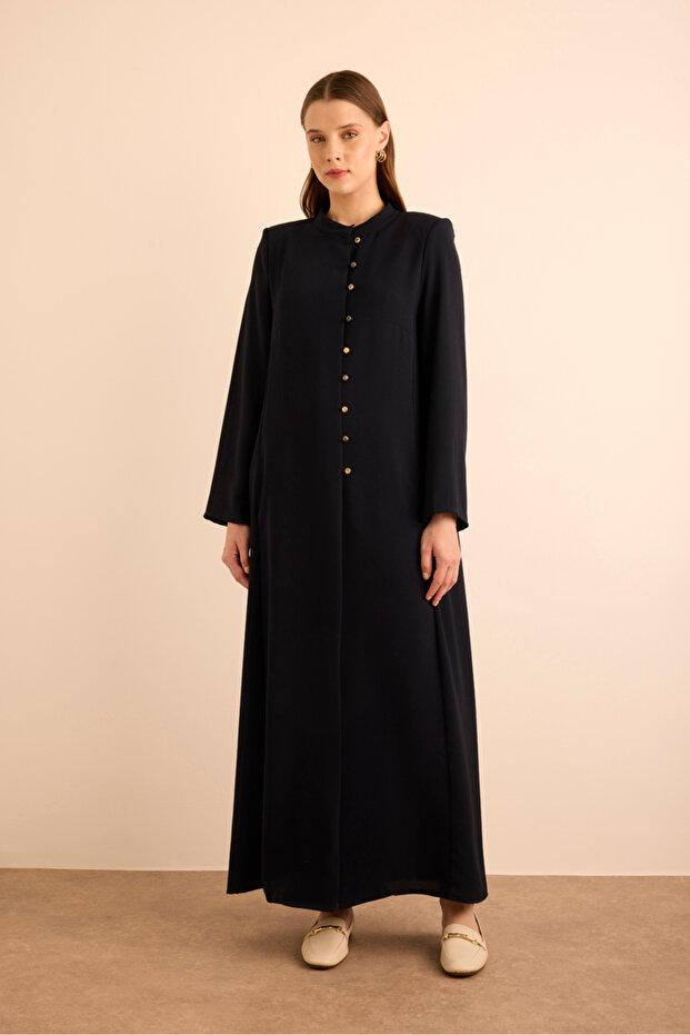 Brit Düğme Detaylı Ferace - 2