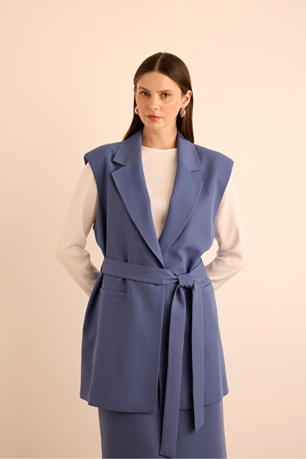 Woven Vest with Side Slits - 2
