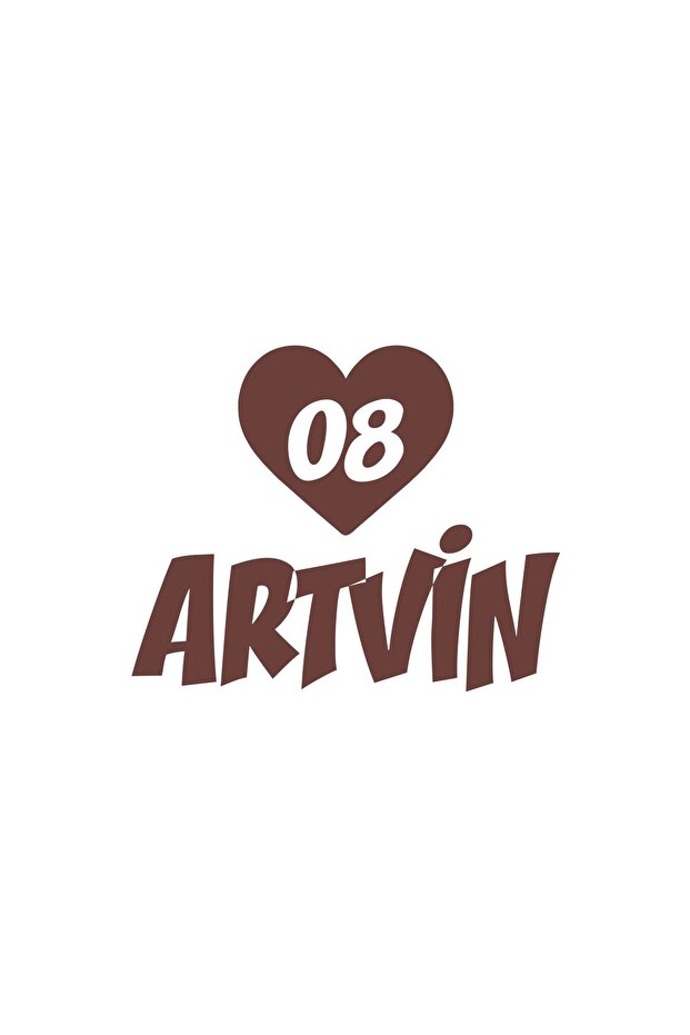 Heart 08 Artvin Car Sticker 17X17 cm Brown