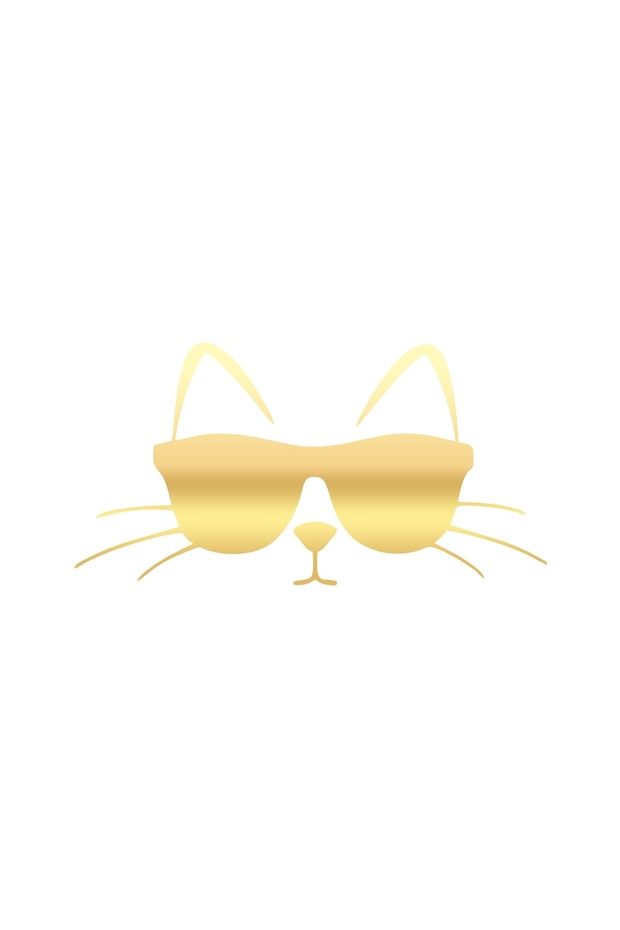 Cat Wearing Sunglasses Car Sticker 17X17 cm Gold