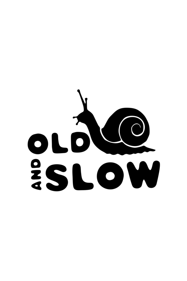 Old and Slow Snail Car Sticker 17X17 cm Black