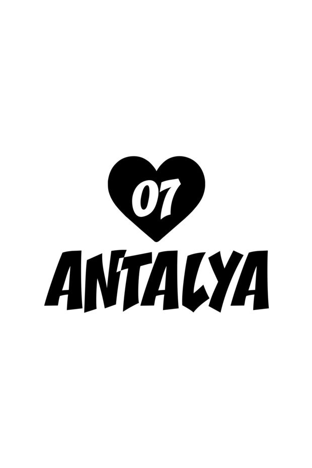 Heart 07 Antalya Car Sticker 17X17 cm Black