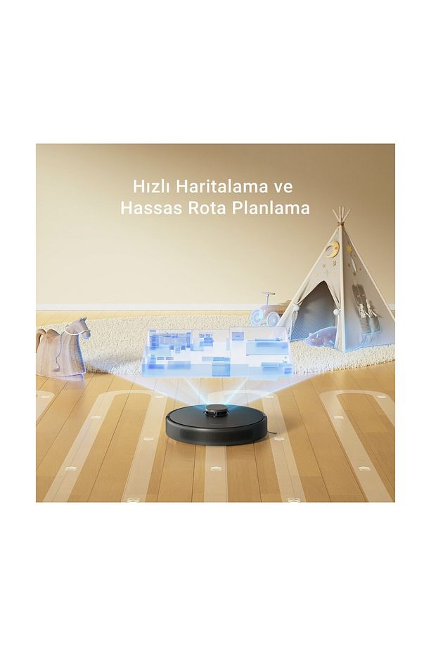 En Hızlı D9 Max Gen 2 Vacuumix Mop Robot Süpürge , 6000 Pa Vormax , 570 Ml , Siyah - 5