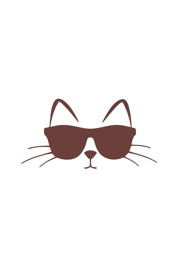 Cat Wearing Sunglasses Car Sticker 17X17 cm Brown