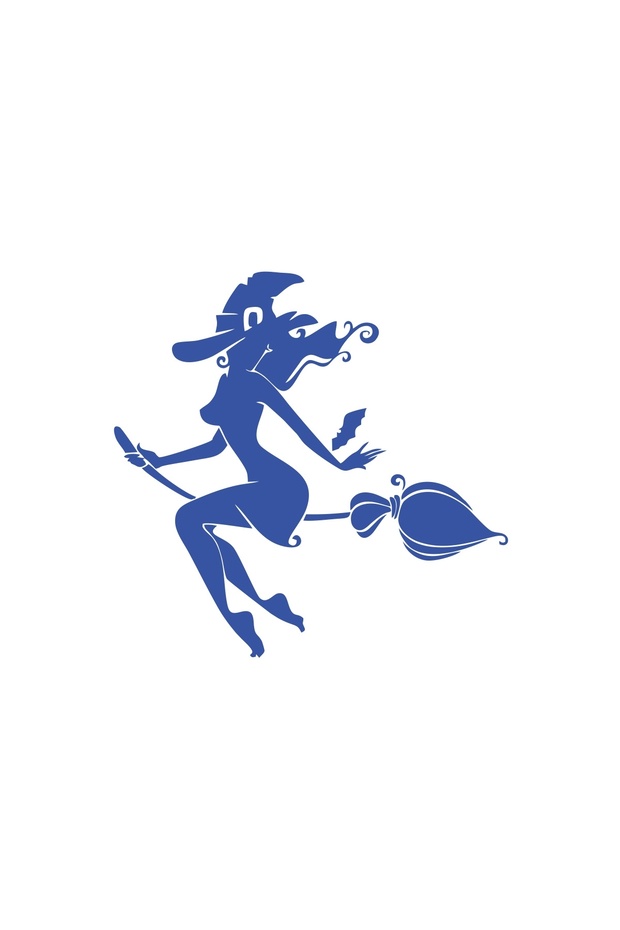 Witch Car Sticker 17X17 cm Blue